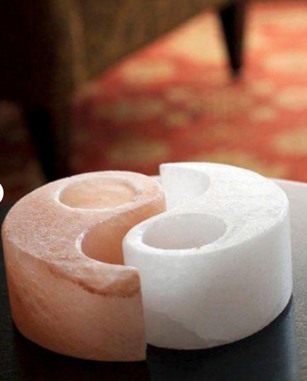 شمعدان ملح الهملايا قطعتين ( نصف هلال )