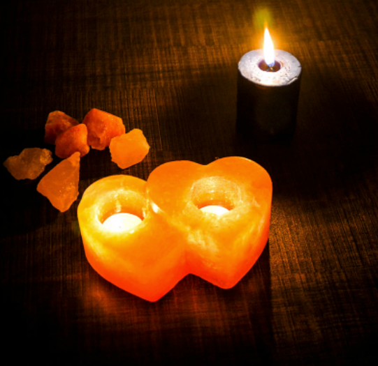 مصباح القلب الثنائي من ملح الهملايا